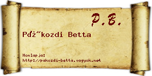 Pákozdi Betta névjegykártya